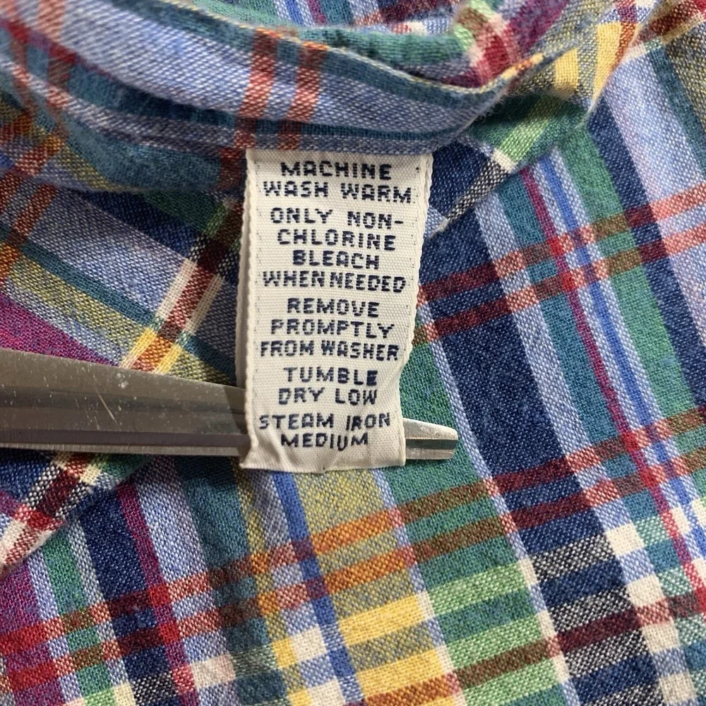 Polo Ralph Lauren‎ SS Shirt Mens XL Plaid Button Up Multi Colorful Blake 90s VTG